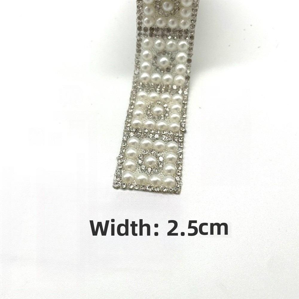 1 Yard DIY Rhinestones Trim Tape Colorful Pearl Chain  Garment Shoes Bags Bags Decoration