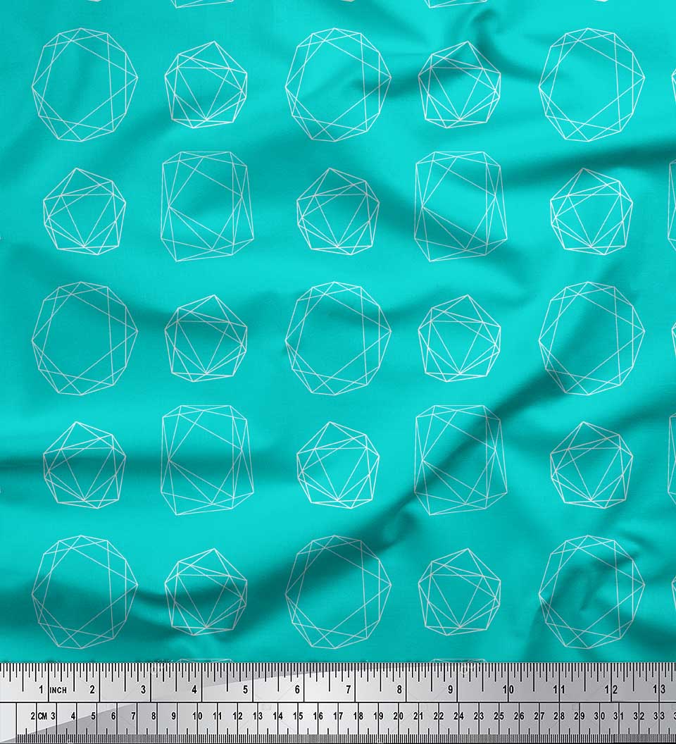 

Soimoi Чорна поліетиленова крепова тканина Тканина зі священним геометричним принтом на метр 42 дюйма 42 Inch Wide - Poly Crepe зелений