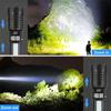 Portable Rechargeable High Power LED Flashlights With Display Screen Zoom Tactical Torch Lamp with Emergency Side Lights Lantern