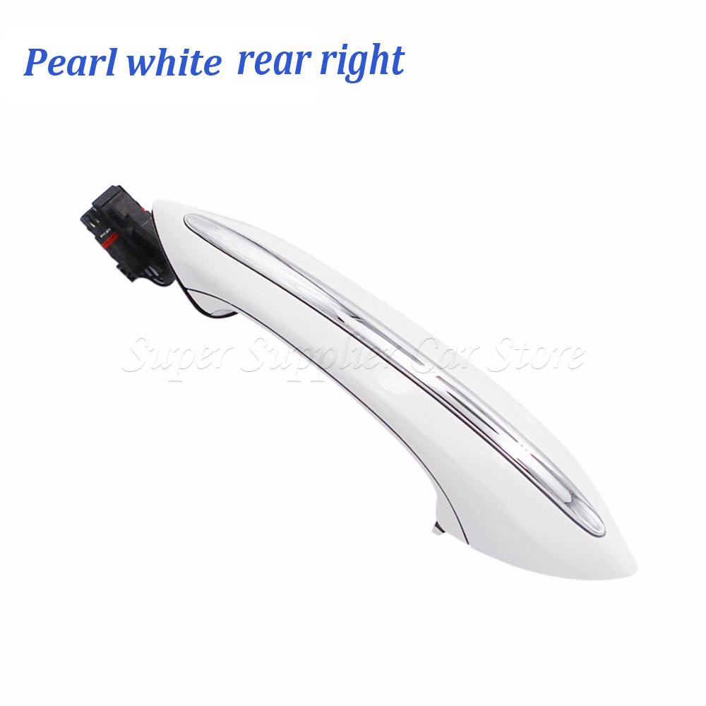 For BMW F01 F03 F04 F07 F10 F06 F11 Front / Rear Left / Right Pearl White Door Handle Keyless Go 51217231932 51217231933