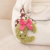 New Christmas Wreath Doll Sweet Bow-Knot Design Crescent-Shaped Ring Decoration Plush Toy PP Cotton