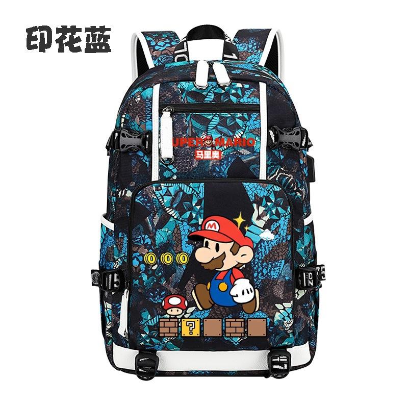 Zaino con Licenza Anime di Mario per Bambini Adolescenti Ragazzi Ragazze, Leggero Ergonomico Zaino Scolastico Grande Capacità, Design Anti-Scoliosi
