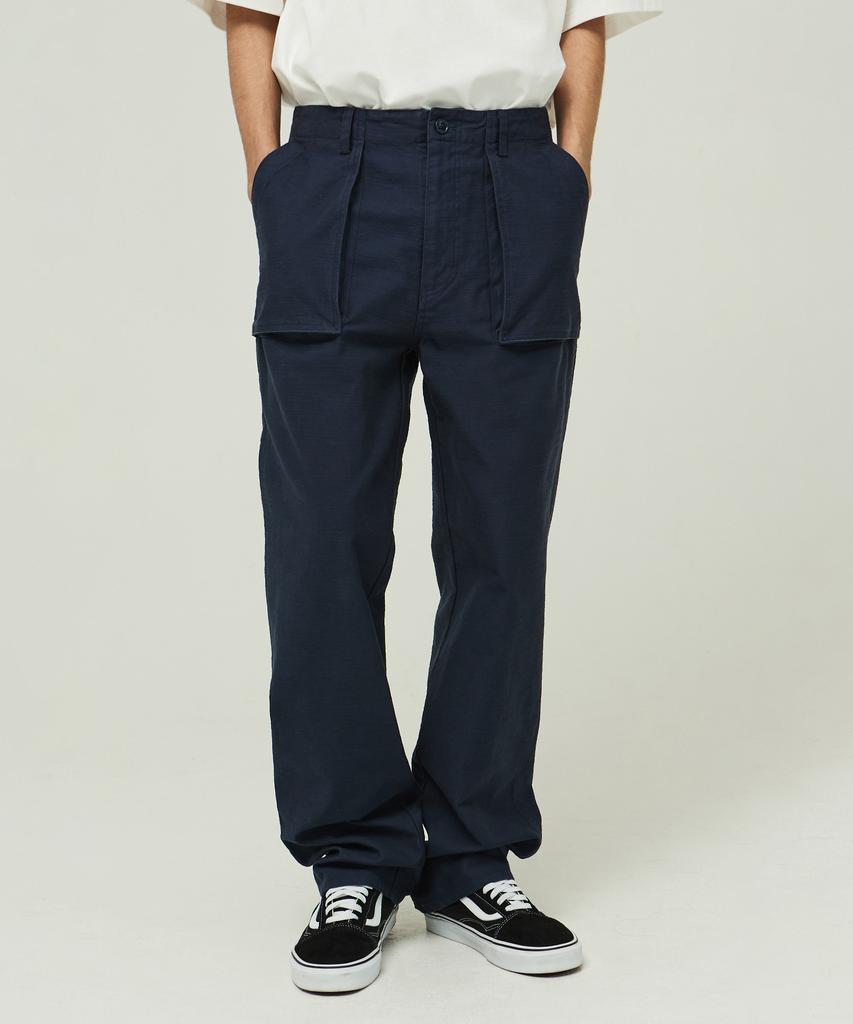 MAGOODGAN Chino 4307 Satin Cotton Straight Fit Navy Fatigue Pants