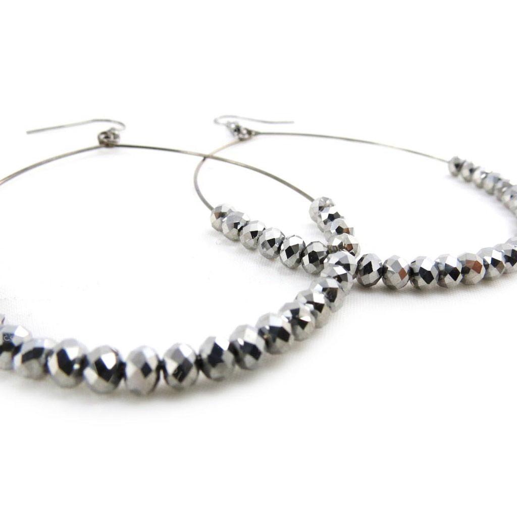 

Les Trésors De Lily [J3580] - Серые дизайнерские серьги Mineralia