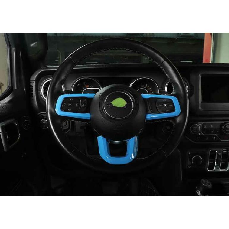 For Jeep Wrangler JL 18-2024 Hydro Blue Steering Wheel Control Strip Trim 3PCS