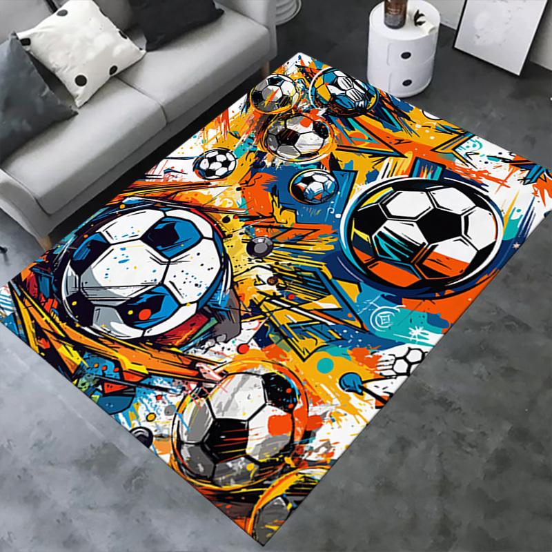 Office Carpet Soccer Ball Patterned Sofa Rug, Chair Mat Protection