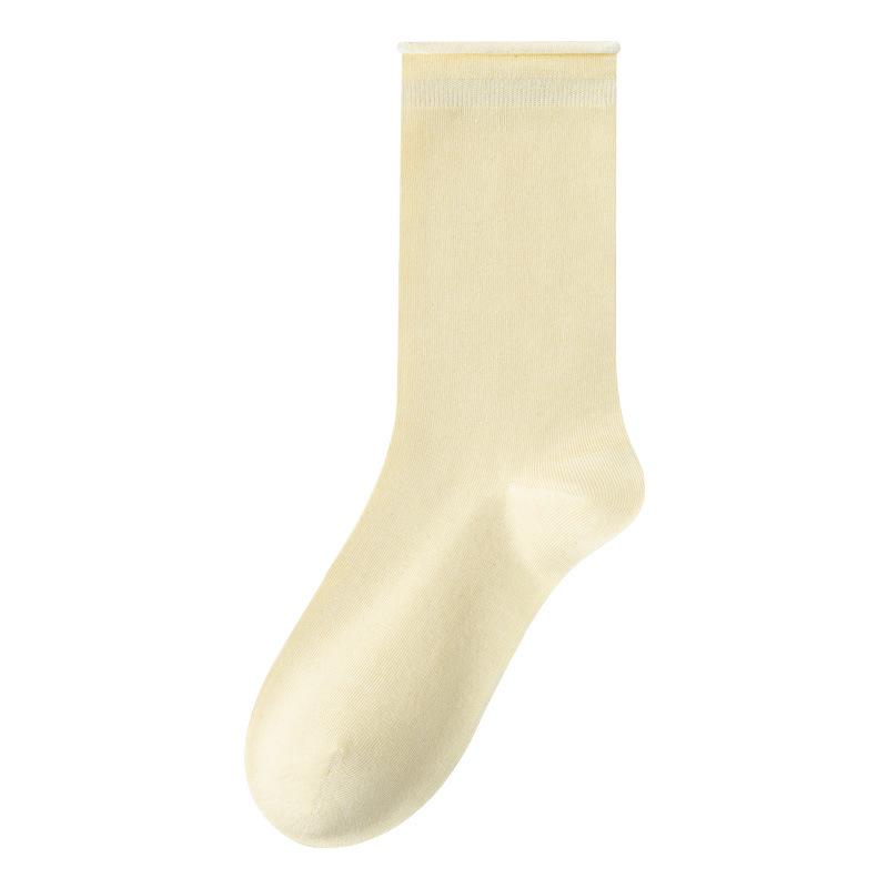

Spring & Autumn Mulberry Silk Antibacterial Mid-Calf Socks - Odor-Resistant Solid Color for Loafers One size (35-39)
