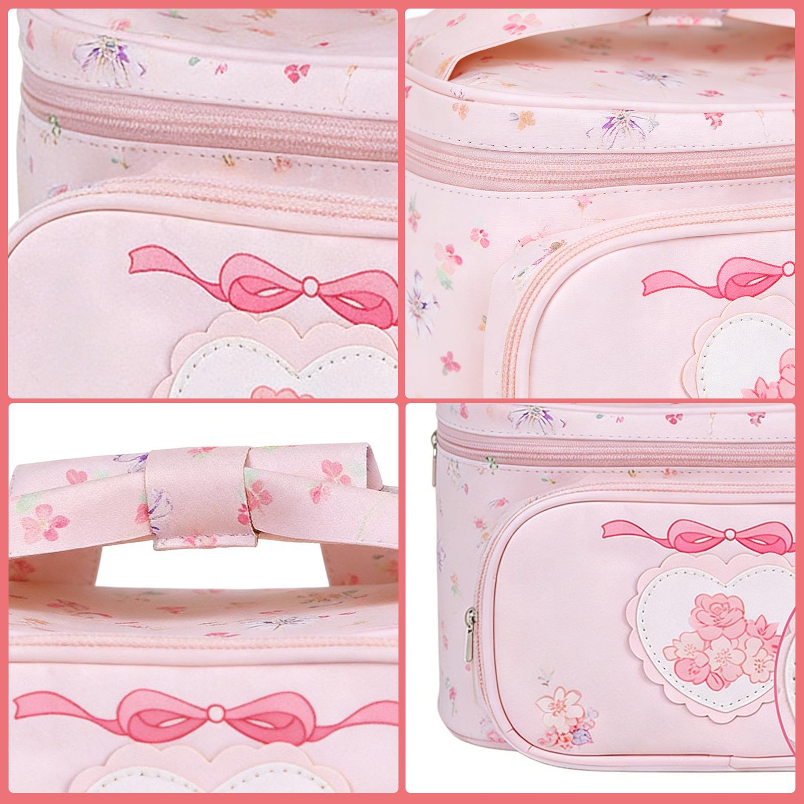 

Floral Travel Makeup Bag Large Capacity Make Up Organizer Bag with Makeup Brushes Compartment for Women Travel-Sized Essentials China Mainland