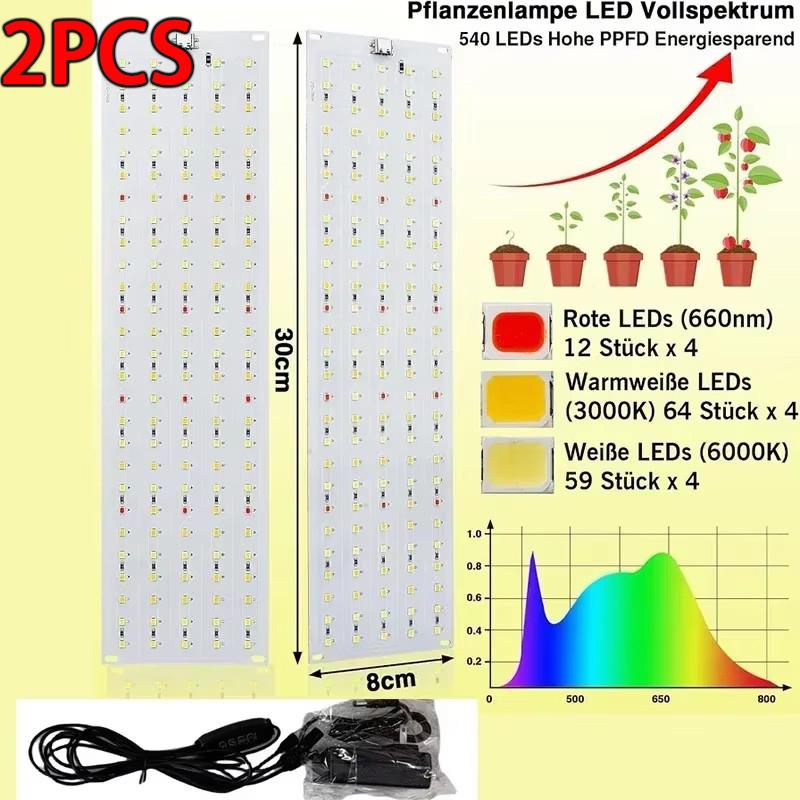 New 4PCS Grow Panel Light Ultra-thin Full Spectrum Dimmable Timer Plant Lights Under Cabinet Growing Lamp for Indoor Plants Rack