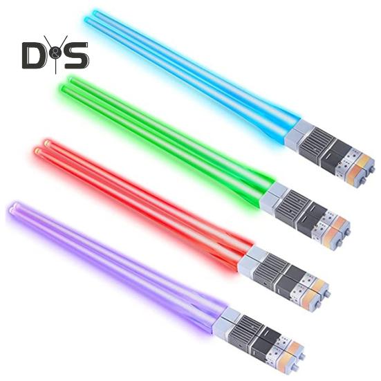 1 par LED lyssabel spisepinner Glødende lysende spisepinner for sushi nudler Glød i mørket spisepinner lyser opp festutstyr