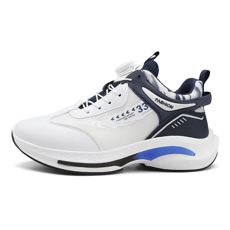 Men's Breathable Casual Sports Shoes Four Season New Rotating Shoelaces Outdoor Running Shoes Student Sneakers Youth Trendy