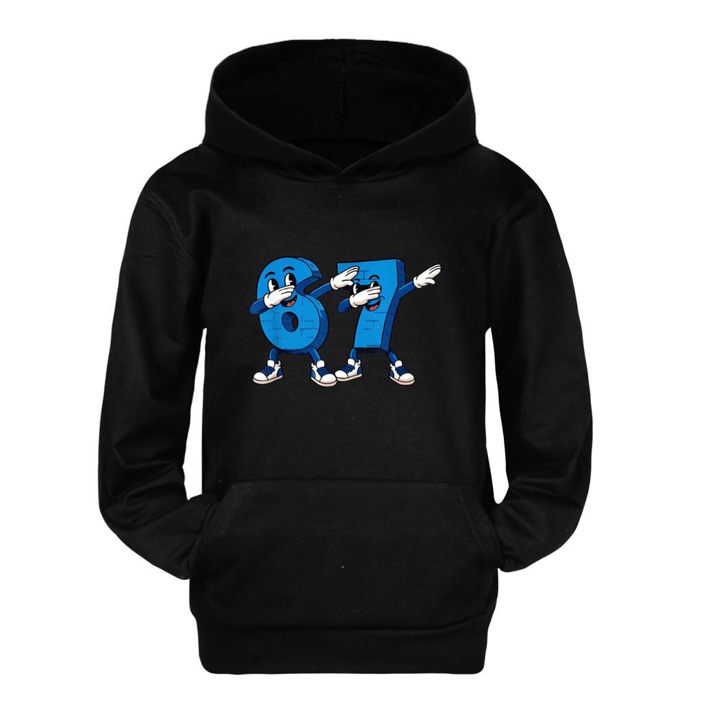 

5226 Дети Мальчики Девочки Steal a Brainrot 67 Six Seven Printed Casual Long Sleeves Hoodies Top 150cm чёрный