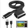 To Peripheral Converter Scart Adapter Audio Video HD 1080p Support NTSC/PAL Composite Output for Sky HD, Blu-Ray, PS3, TV, DVD and VCR