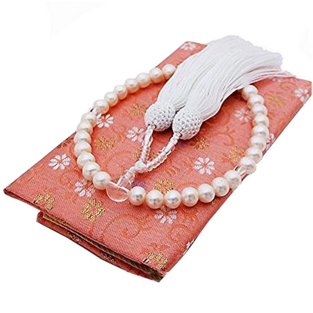 [enyapearl] Genuine Pearl Prayer Beads, 7.5mm-8mm, Freshwater Pearls, White Tassel, Comes with a Dedicated Case, Suitable for All Sects, Pearl Prayer