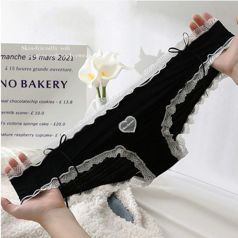 XL to 4XL Plus size Lolita Panties Japanese-Inspired Soft Lace Maiden briefs Comfort-Fit Leg Openings Sweat fairy underpant Sexy underwear