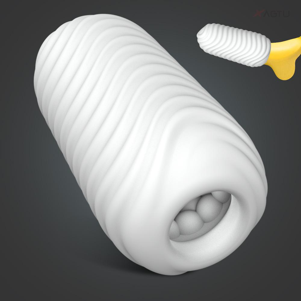 Silicone Pocket Pussy Stretchable Male Masturbation Goods Glans Stimulator Open-ended Penis Massager Trainer Adult Sex Toy Men