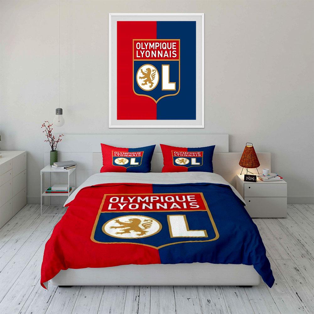 Design loga Olympique Lyonnais. Sady povlečení Sady povlaků na přikrývku Povlaky na přikrývku Povlaky na polštář(1 * Povlak na peřinu 2 * Povlaky na polštář bez výplně)