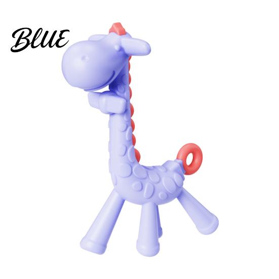 Soothing Toy for Teething Babies Baby Giraffe Infants Food-Grade Silicone Chew Stick Gum Relief One Piece Molded Teether BPA-Free 0-12 Months Soft