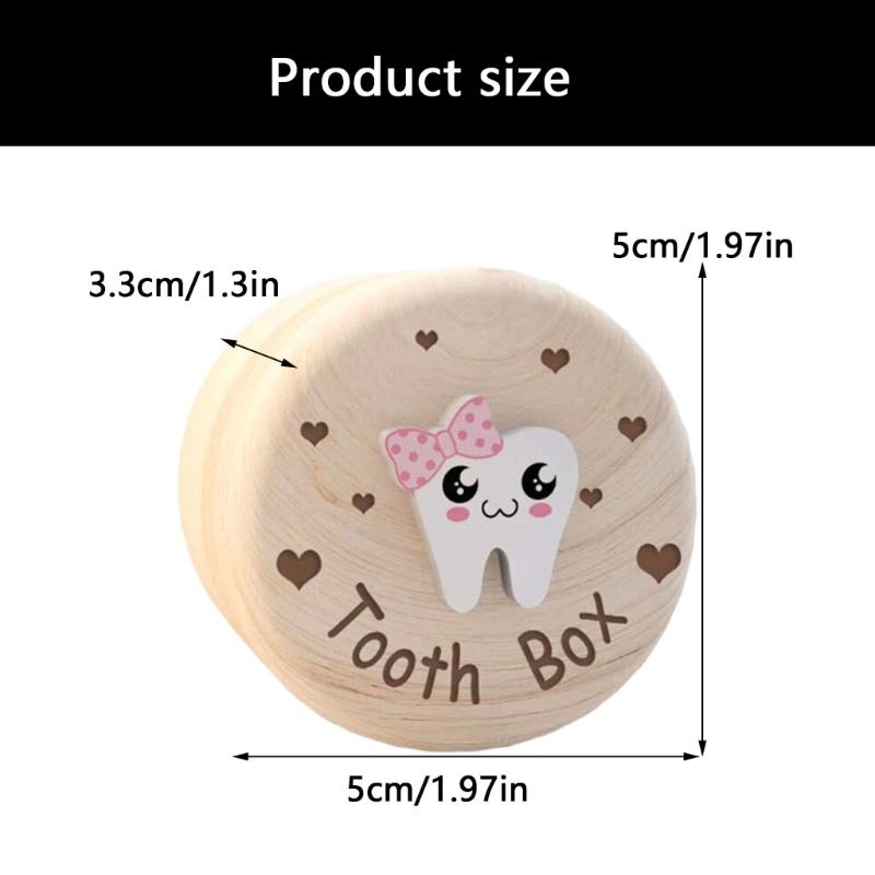 Unique Baby Tooth Keepsakes Box Handmade Wood Organizers Storage for First Teeth Baby Nursery Boy Girl