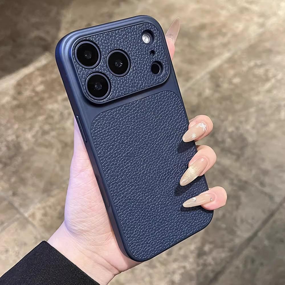 

Premium Lychee Grain Leather Case for iPhone 17 Pro, 16, and 15 - Full Coverage Protection iPhone 17
