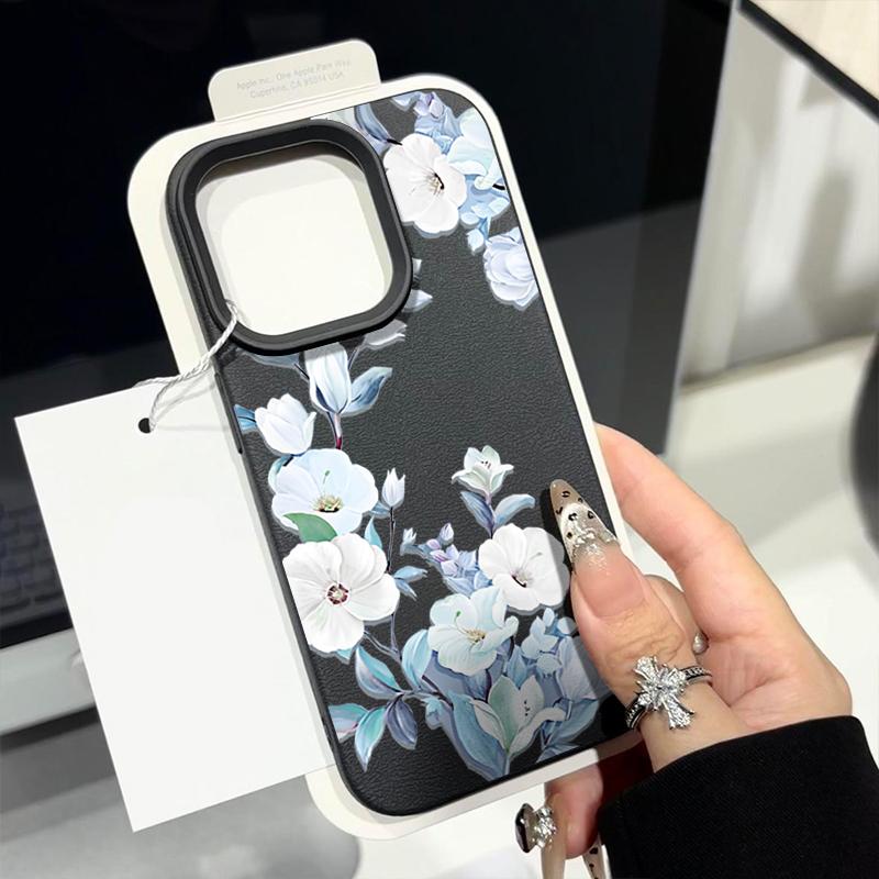 Matte TPU Leather Texture Slim Phone Case For iPhone 16 Pro Max 15 Pro 14 13 12 11 Bowknot Pattern Shockproof Soft Bumper Cover