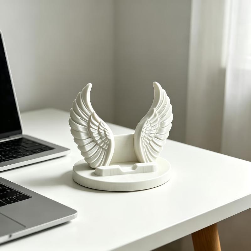 1 Pcs 3D Printed Phone Holder, Angel Wing, Creative Design And Decorative Piece Desktop Gift Craft