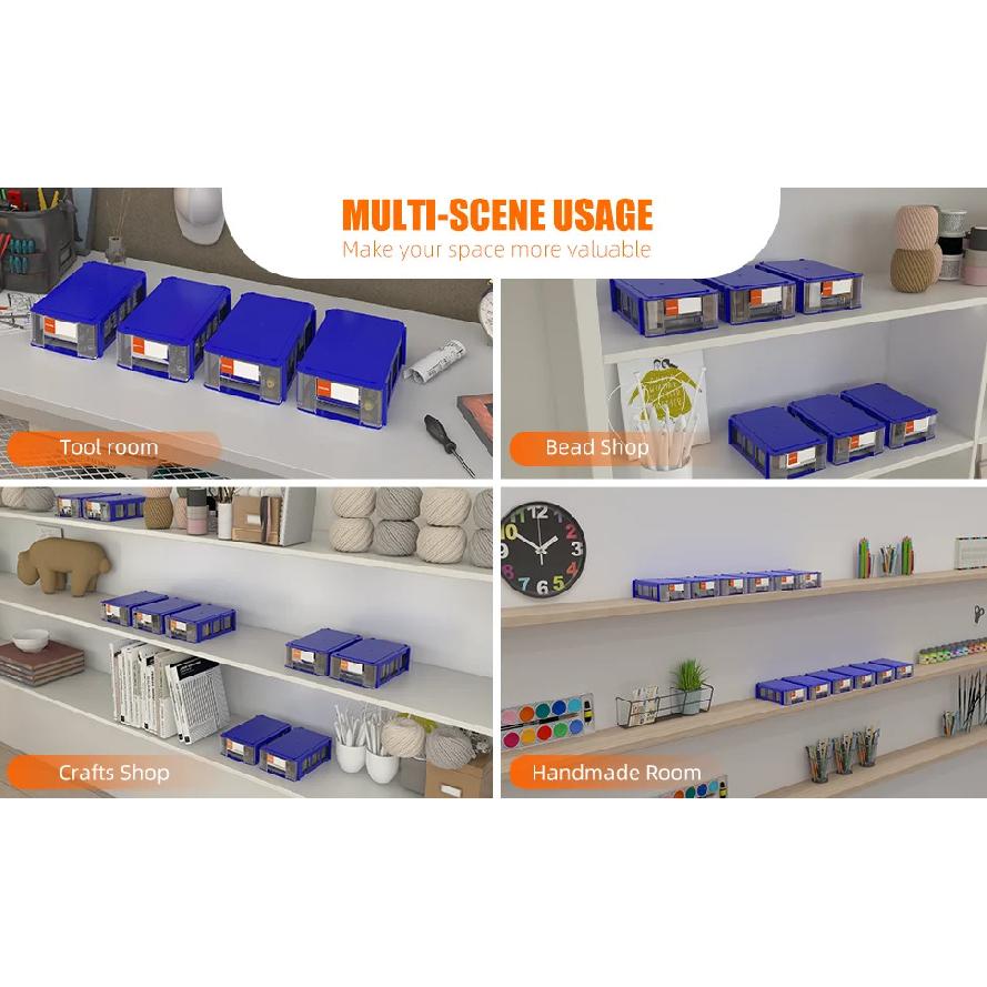 8/16pcs Plastic Mini Storage Box, Stackable Small Tool Storage Bin, Screw Parts Crafts Sewing Thread Jewelry Storage Organizer