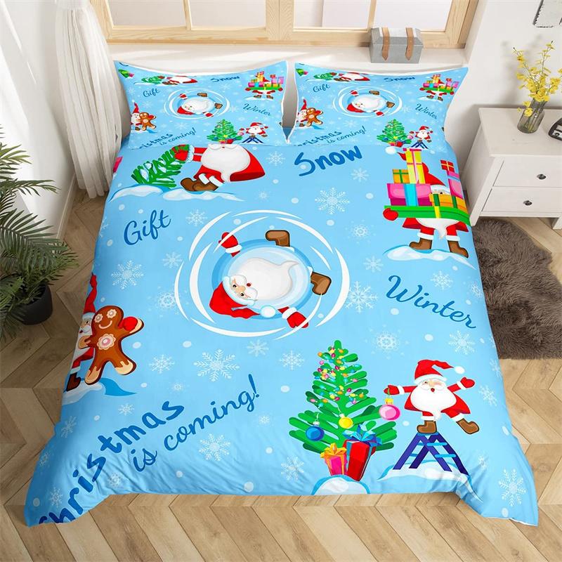 Poszwa na kołdrę bałwan choinka płatek śniegu poszwa na kołdrę kreskówkowy zestaw pościeli mikrofibra święta Bożego Narodzenia Nowy Rok prezent zestaw do łóżka