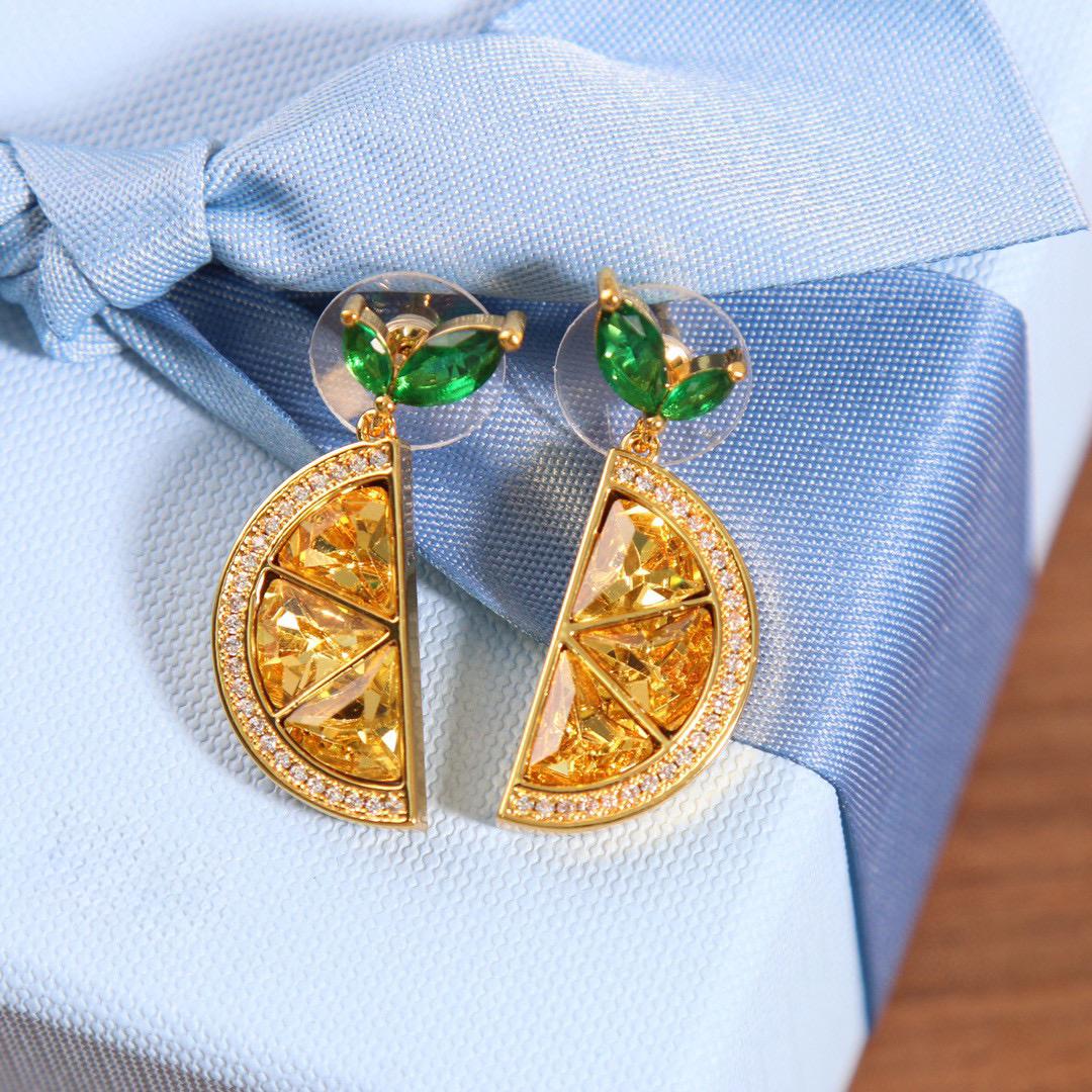 

New Hot Brand Vintage Earrings for Women Gift Luxury Jewelry Fashion Orange Type Designer Eardrop Lady Party Stud Earrings