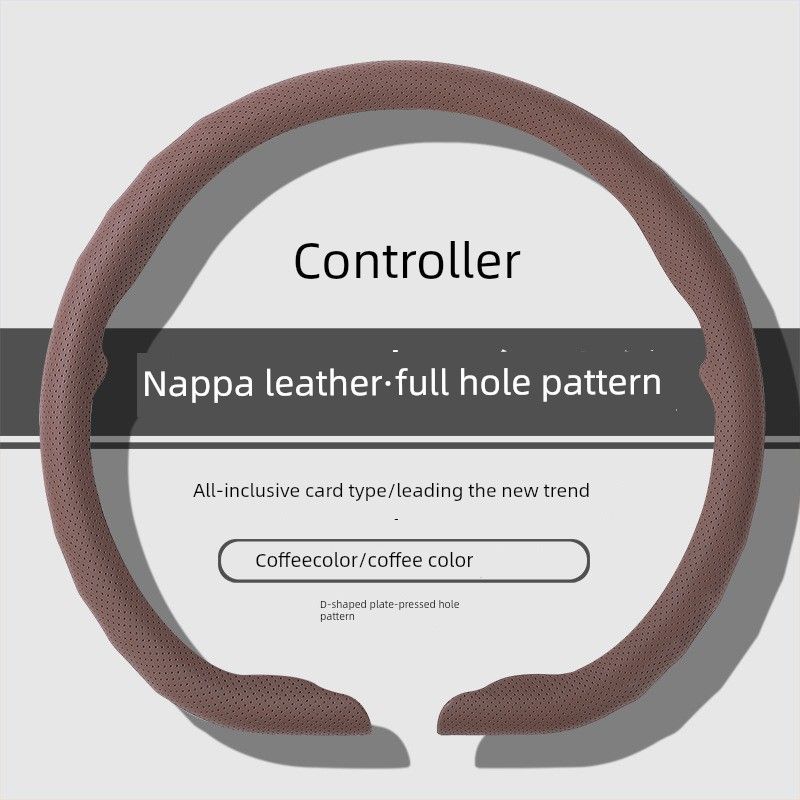 Car Steering Wheel Cover, High-End Nappa Leather, New Model, Anti-Slip, Breathable, Ultra-Thin, Universal for All Seasons