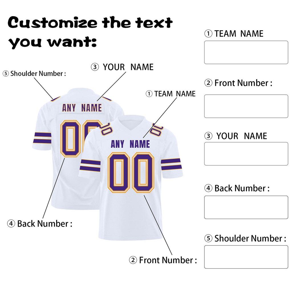 Custom Football Jerseys Personalized Printed Team Name & Number Sports Uniform For Men Women Youth