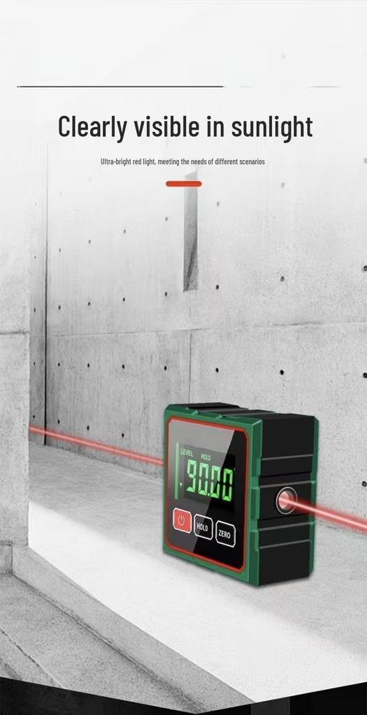 High-Precision Digital Inclinometer with Magnetic Display and Mini Protractor Level