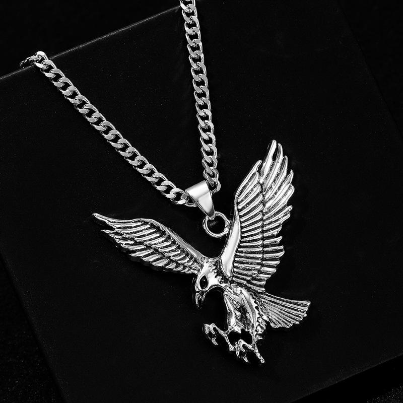 

Retro Hip Hop Eagle Wings Pendant Necklace for Men античный серебряного