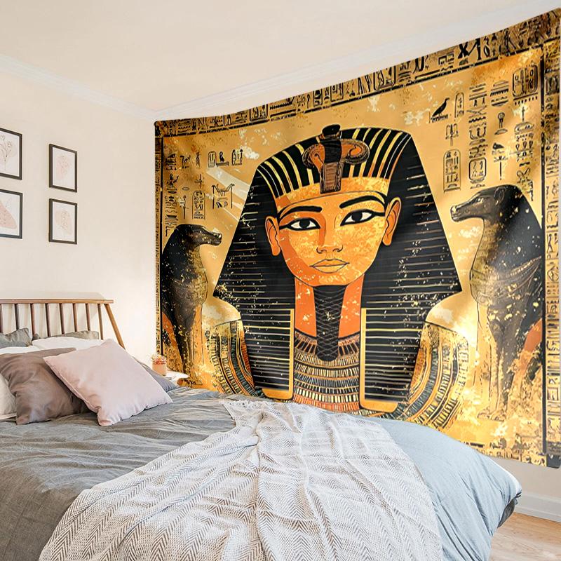 Ancient Egyptian Pharaoh Tapestry, Unique Design Tapestry, Wall Decor for Bedroom,Livingroom, Playroom,Heartwarming Fan Holiday Gifts