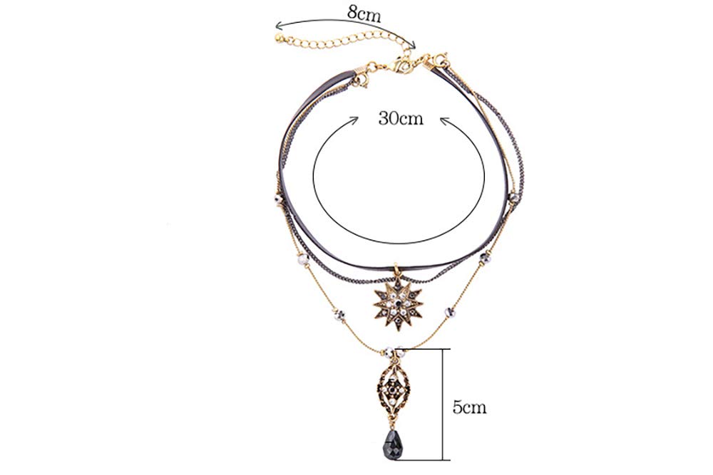 Casvno Choker Necklace, Women's, Layered Star Pendant Necklace Jewelry, Metal