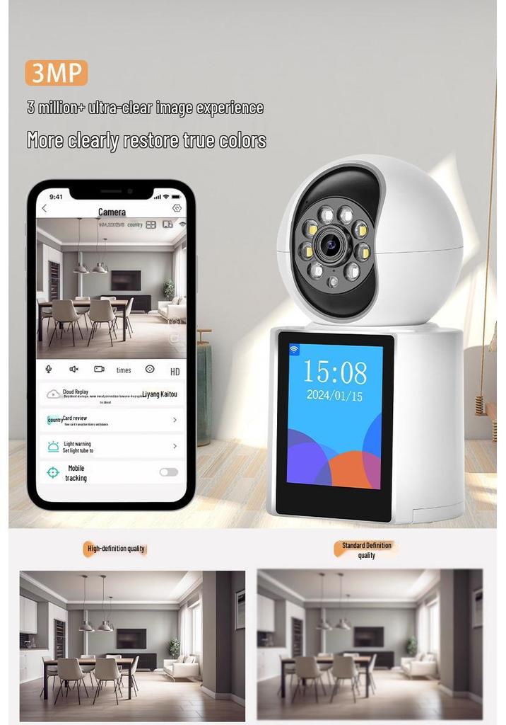 iCsee Video Intercom WiFi Camera with One-Key Call & HD Monitor, 4G, No Top-Up Needed