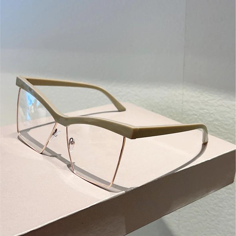 Oversized Cat Eye Glasses Women Fashion Blue Light Blocking Optical Frames  New Ins Trendy Brand Design Eyeglasses