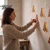 Christmas Gift for Xmas Decor Wall Silhouette Glowing Wooden Family 7Pcs Lights LED Reindeer Decorations