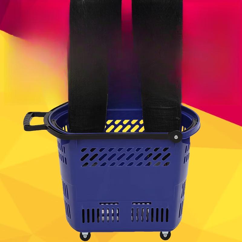 Jingdi Großer rollbarer Einkaufskorb aus Kunststoff