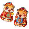 1 Pair 3D Fu Character Door Pendant Traditional 2025 New Year Sticker  Home Living Room Decor