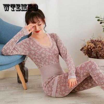 Damen-Herbstkleidung, lange Ärmel, langärmliges Hemd, dünn, Damen-Baumwolle, Thermo-Unterwäsche, Mutter, Plus-Size-Baumwollpullover-Anzug