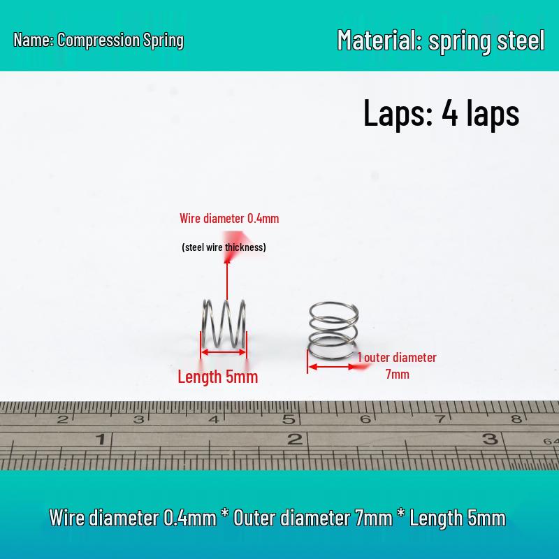 Small Mechanical Compression Spring: 0.4mm Wire, 2-8mm Outer Diameter