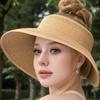 Fashion Anti-UV Summer Visors Hat Foldable Breathable Sun Hat Empty Top Wide Large Brim Empty Top Hat Woman