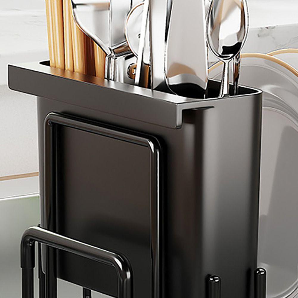 Extendable Bottom Tray Dish Drainboard Space-Saving Kitchen Tableware Organizer  Spoon