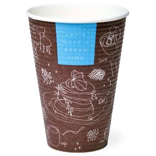 Insulated Embossed Paper Cups, Break Time, 417ml, Pack of 50, SMP-420E AMZ420EBT