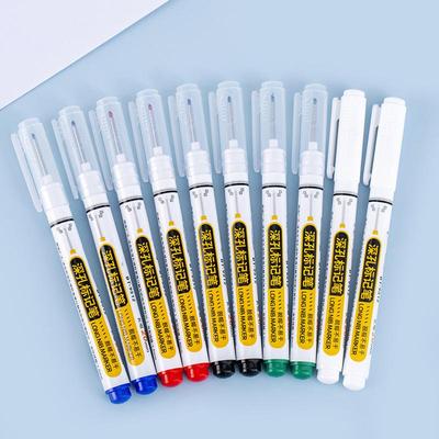 Multi-Purpose Colorful Deep Drill Hole Marker Long Nib Waterproof Marker Pens for Bathroom Woodworking Long Head Carpenter Pen
