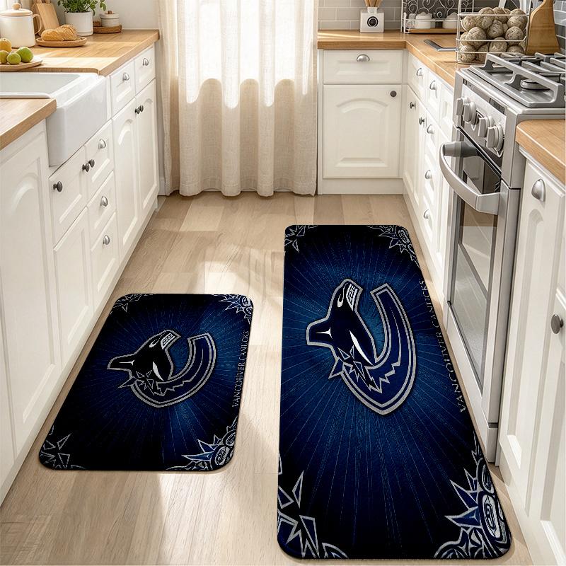 VANCOUVER CANUCKS Flannel Kitchen Mat Christmas Soft Area Rug Non Slip Floor Carpet Home Decoration
