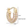 HECHENG,Bohemian Style Colourful U-Shape Zirconia Earrings Women's Fashion Sweet Romantic Style Jewellery Accessories 1 Pair