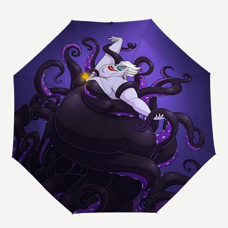 Ursula, Tentacles Themed Automatic Opening and Closing Umbrella, Brightly Colored 8-rib Portable Umbrella, Suitable for Men and Women, A Perfect Gift