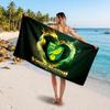 Norwich City Custom Beach Towel, Personalized Name Text Print, Football Logo Soft Quick‑Dry Towel Holiday Gift